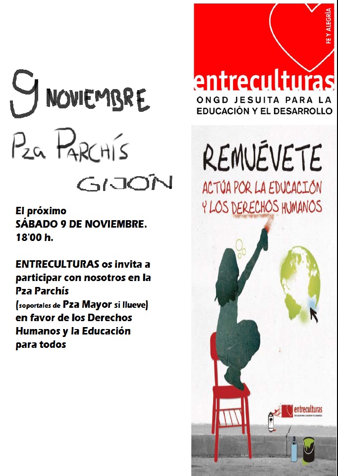 Acto solidario La Silla Roja por la Educación promovido por Entreculturas
