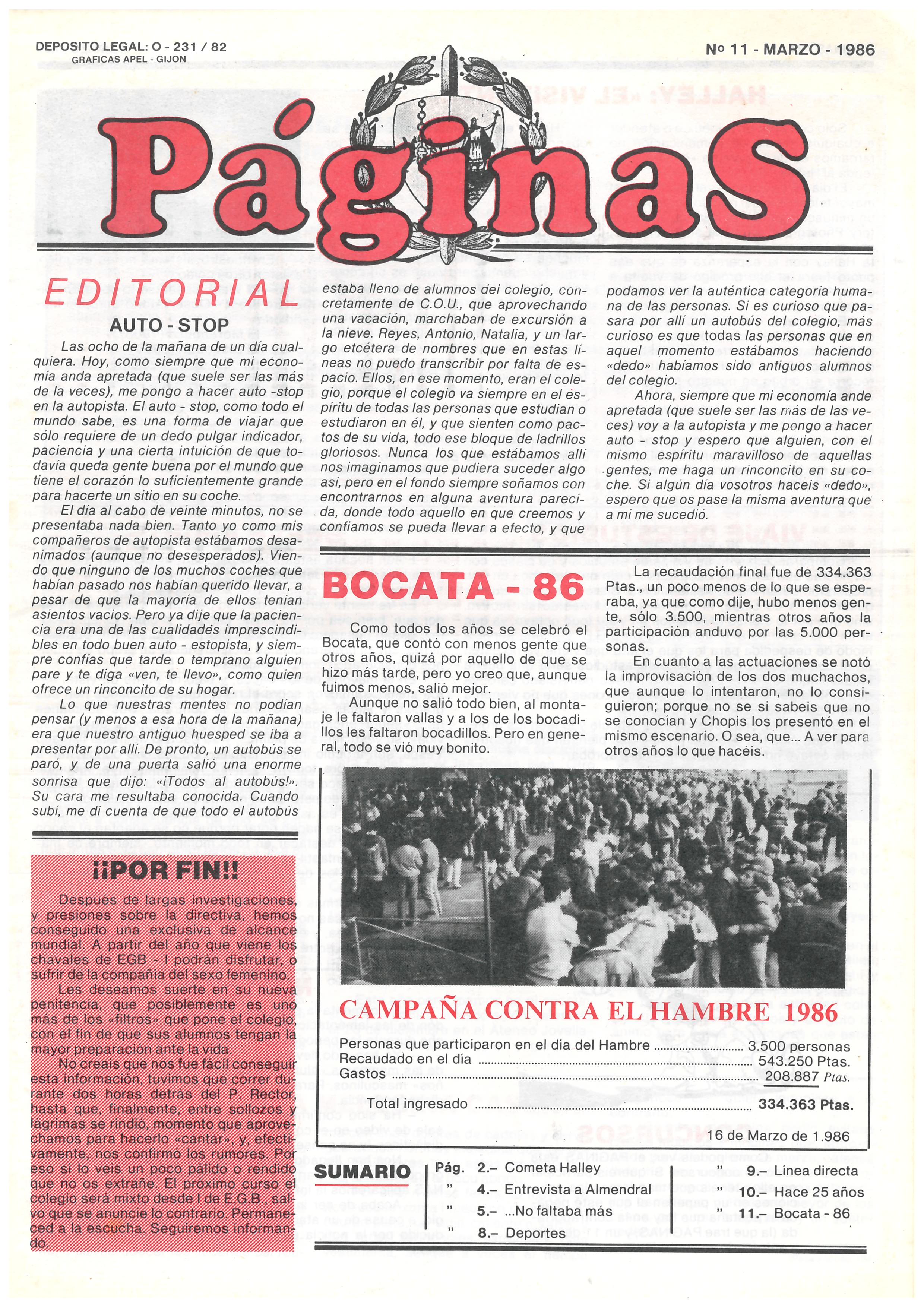 Rincón de lectura  Páginas num 11 - marzo 1986 max-width=