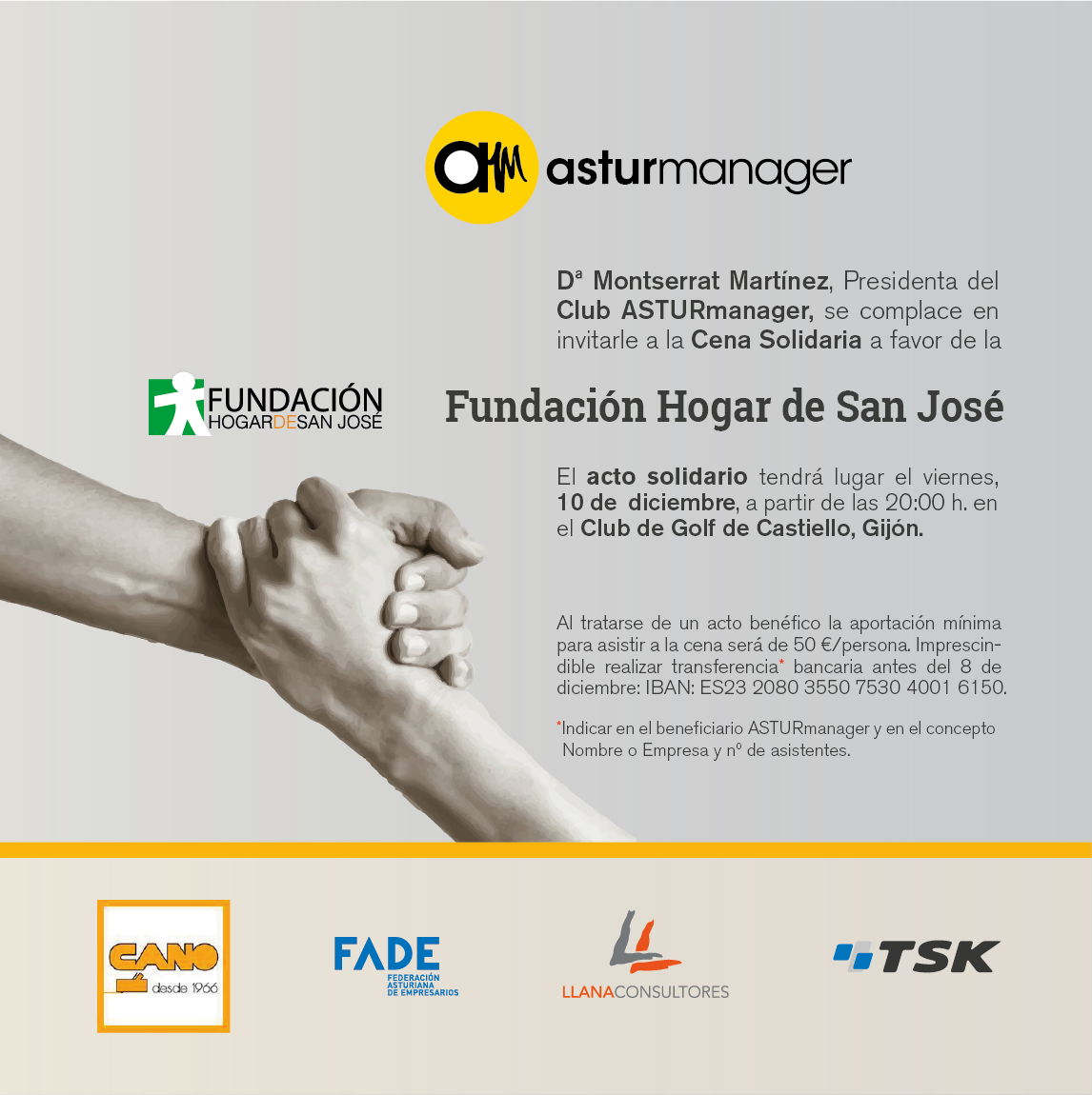 Cena Solidaria en favor de la Fundación Hogar de San José max-width=